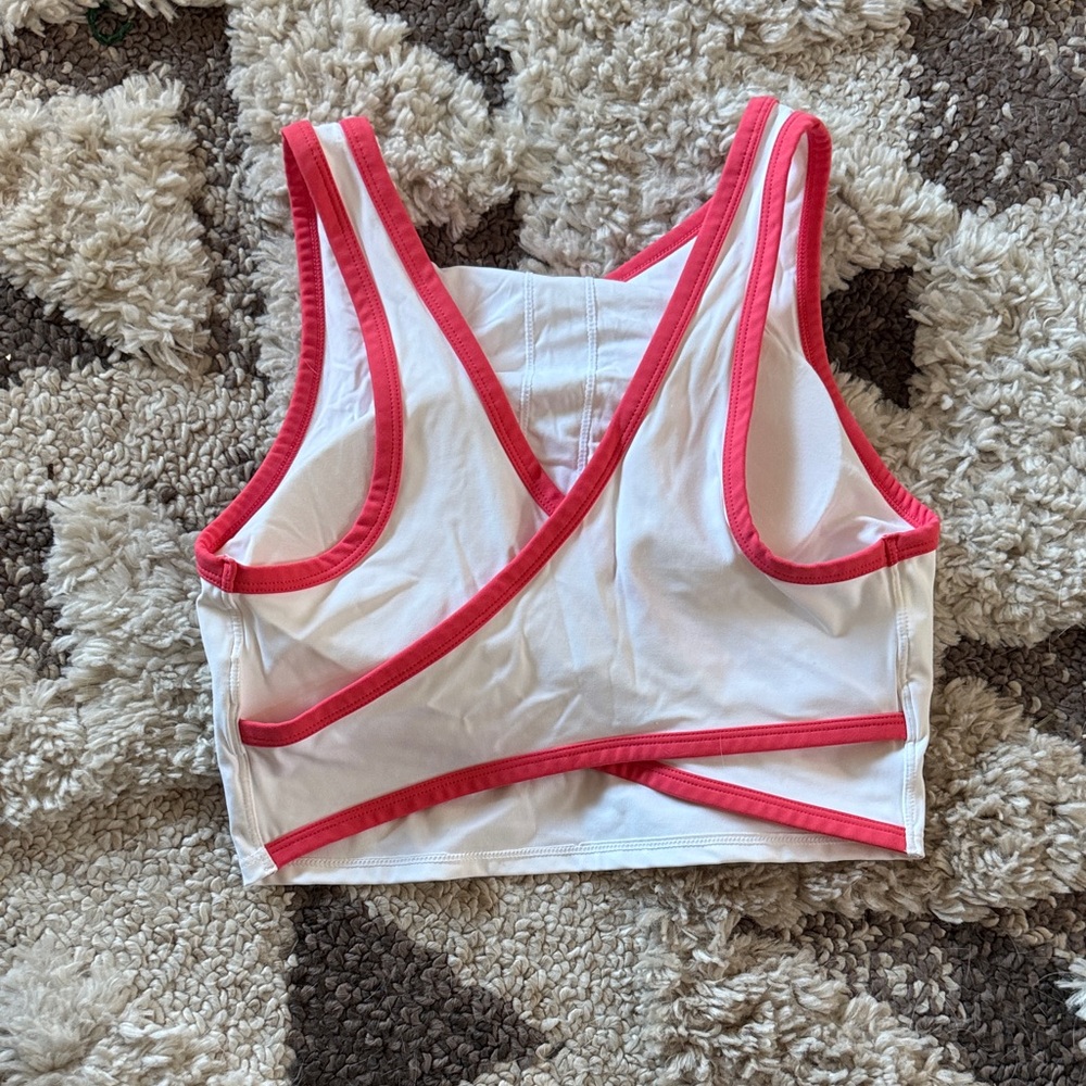 JoyLab White and Red Trim Tank Top - Picture 2 of 2
